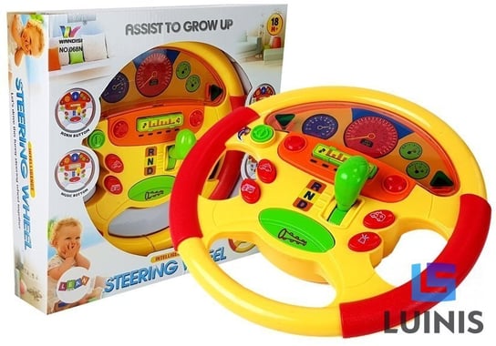 Lean Toys, kierownica edukacyjna dla niemowlaka efekty dźwiękowe i świetlne Lean Toys