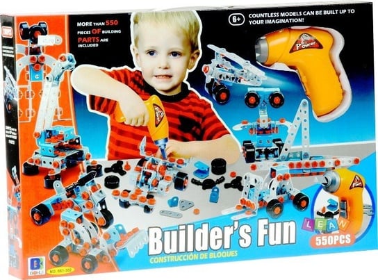 Lean Toys, klocki konstrukcyjne i wkrętarka, zestaw Lean Toys