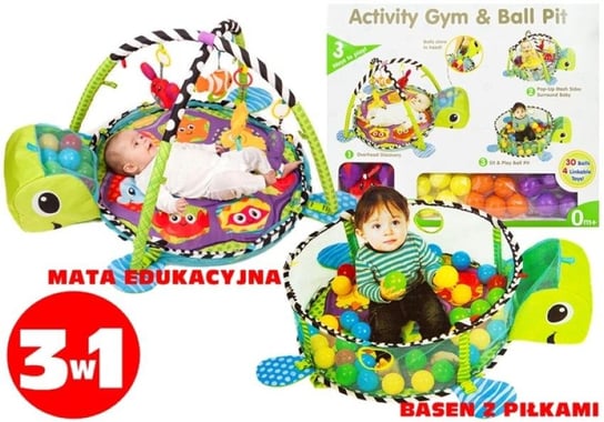 Lean Toys, mata edukacyjna Żółw 3w1 + piłki Lean Toys