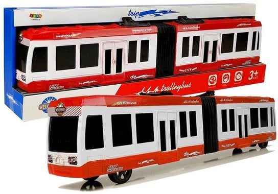 Lean Toys, pojazd Autobus przegubowy z napędem frykcyjnym, czerwony Lean Toys