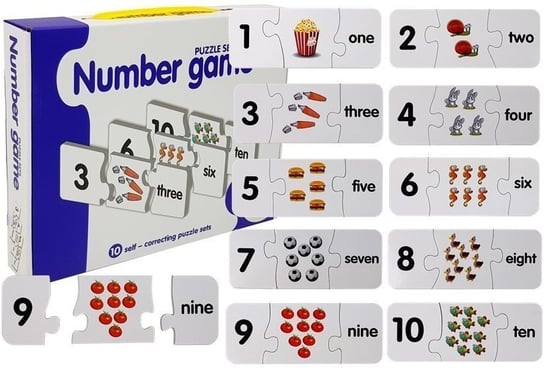 Lean Toys, Puzzle Edukacyjne Liczby Matematyka Angielski 10 Połączeń, 30 el. Lean Toys