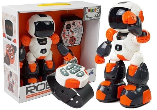 Lean Toys, robot zdalnie sterowany zegarkiem na podczerwień, pomarańczowy Lean Toys