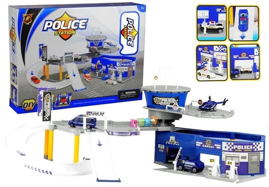 Lean Toys, tor samochodowy Policja Stacja Zjeżdżalnia Lean Toys