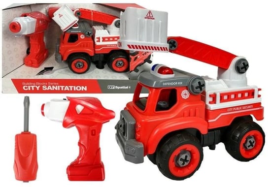 Lean Toys, wóz strażacki do rozkręcania, zestaw Lean Toys