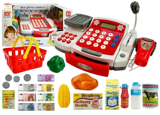 Lean Toys, zabawka edukacyjna Kasa fiskalna z akcesoriami Lean Toys