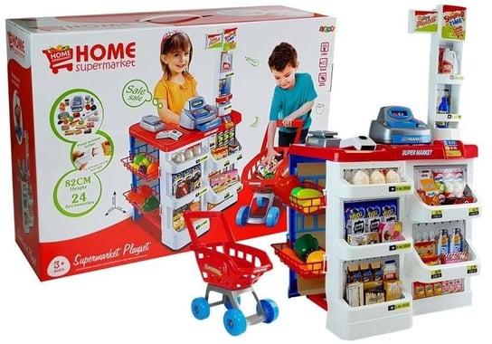 Lean Toys, zabawkowy Market z Wózkiem, zestaw Lean Toys