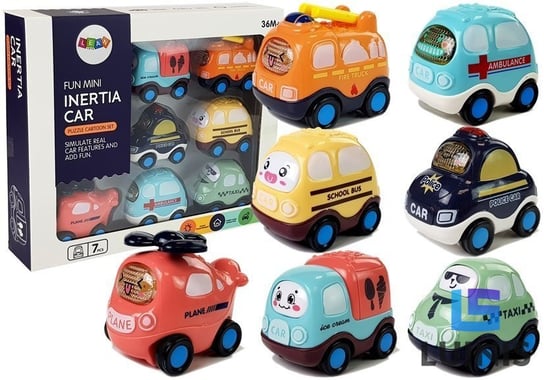 Lean Toys, zestaw autek dla dzieci z naciągiem 7 elementów Lean Toys