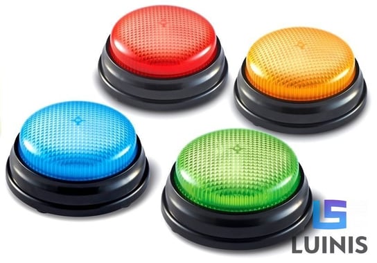 Lean Toys, zestaw buzzers 4 światełka światło dźwięk 4 kolory Lean Toys