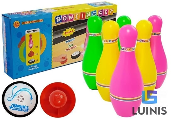 Lean Toys, zestaw do gry w kręgle kolorowy 6szt świeci Lean Toys