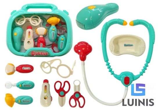 Lean Toys, zestaw lekarski walizka turkusowa Lean Toys