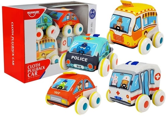 Lean Toys, zestaw miękkich aut z napędem Lean Toys