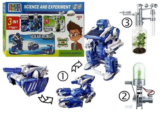 Lean Toys, Zestaw naukowy, robot solarny, 3w1, niebieski Lean Toys