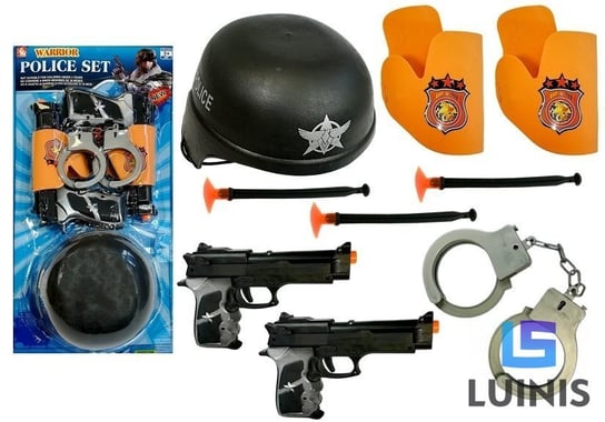 Lean Toys, zestaw policyjny pistolety na strzałki kajdanki Lean Toys