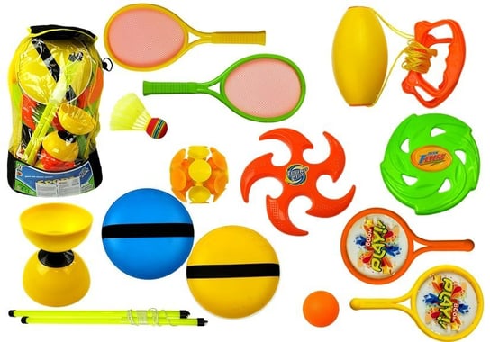 Lean Toys, zestaw sportowy Rakiety frisbee Diabolo Lean Toys