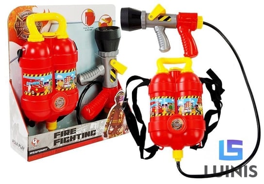 Lean Toys, zestaw strażaka pistolet na wodę magazynek Lean Toys