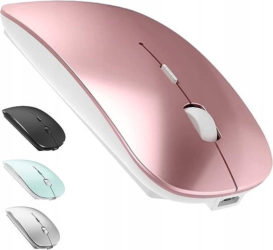 LEAPEST różowa myszka bezprzewodowa 2,4G + Bluetooth, cicha, do MacBooka Inna marka