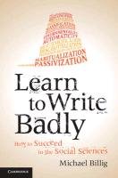 Learn to Write Badly Billig Michael