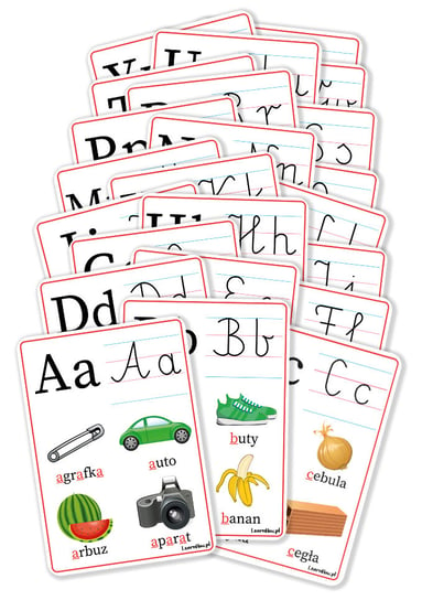 LearnHow, plansze edukacyjne ''Alfabet'' - Literki pisane i drukowane - A4 LearnHow