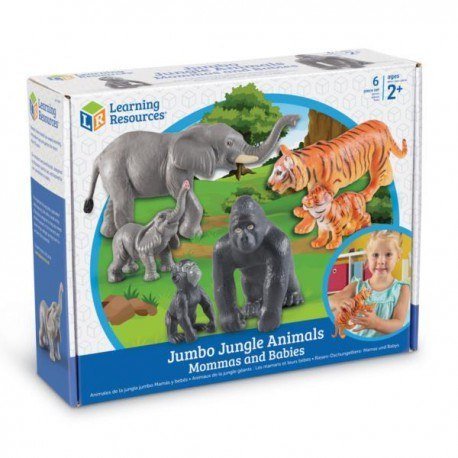 Learning Resources, Zestaw figurek kolekcjonerskich, Mamy i dzieci, zwierzęta z dżungli, Learning Resources