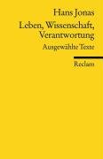 Leben, Wissenschaft, Verantwortung Jonas Hans