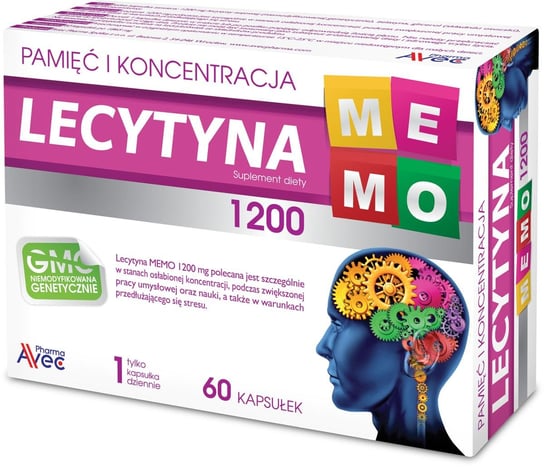 Lecytyna MEMO 1200 mg, suplement diety, 60 kapsułek Avec Pharma