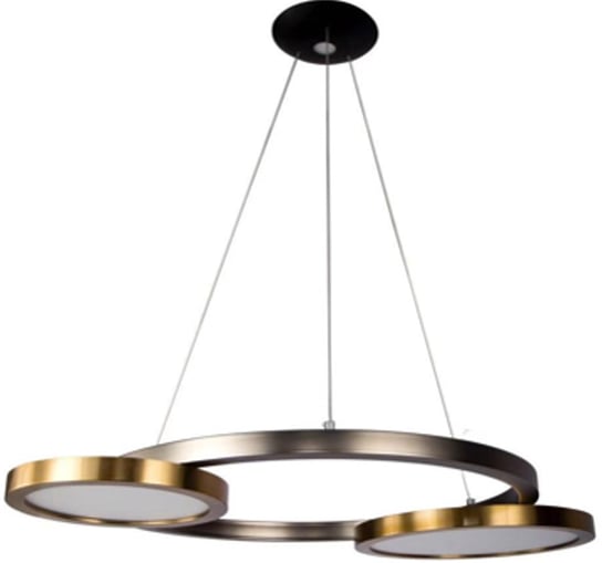 LED Circles 2 - żyrandol LED 73cm mosiądz i perłowa czerń Iluminar