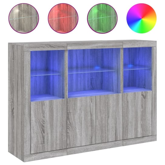 LED Szafki Dekoracyjne 142,5x37x100cm Szary Dąb So Zakito Europe