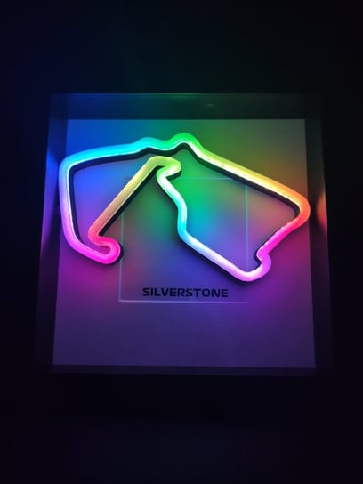 LED Track Silverstone Formuła 1 Ramka Tor F1, Podświetlany model toru RaceTracks.pl