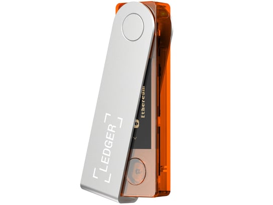 Ledger Nano X Pomarańczowy Przezroczysty, Portfel Dla Kryptowalut Bitcoin Ethereum Litecoin Ledger