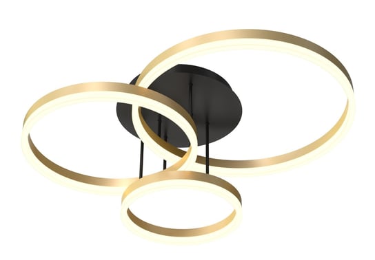 Ledowa lampa sufitowa MALTA złote okręgi BARWA CIEPŁA nowoczesna stylowa Wofi