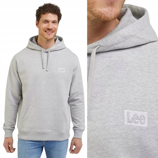 Lee CORE LOOSE HOODIE BARDZO LUŹNA SZARA BLUZA Z KAPTUREM KANGURKA XL LEE