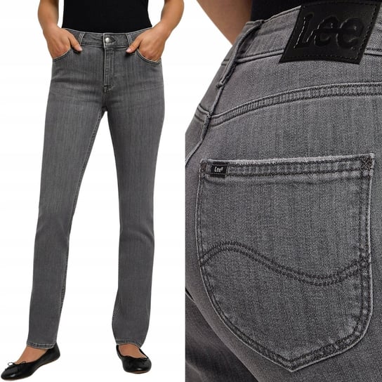 Lee ELLY SLIM Ash Stone PROSTE DAMSKIE SPODNIE JEANSOWE SZARY DżINS W31 L33 LEE