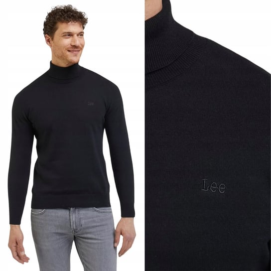 Lee HIGH NECK KNIT Black CZARNY GOLF REGULAR FIT M LEE