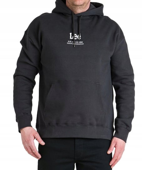 Lee Logo Loose Hoodie Męska Bluza Washed Black L83Utjon-2Xl Inna marka