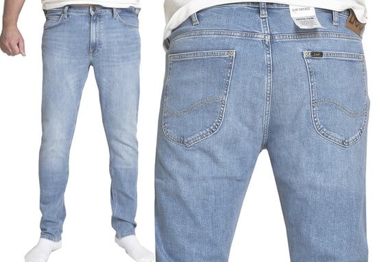 LEE LUKE jasne spodnie jeans zwężane slim tapered Zielony W38 L34 LEE