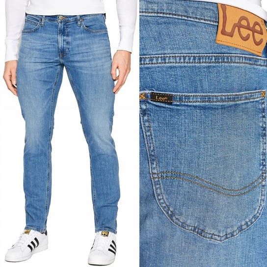 Lee LUKE SLIM TAPERED Worn in Cody RURKI BLUE DżINS W38 L32 LEE