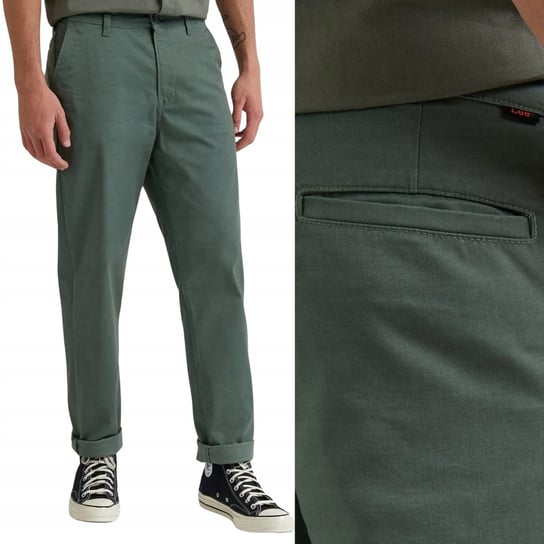 Lee REGULAR CHINO Fort Green KLASYCZNE ZIELONE CHINOSY W32 L32 LEE