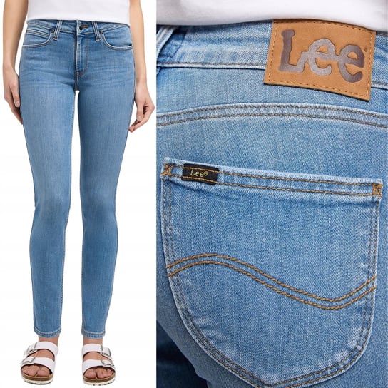 Lee SCARLETT SKINNY Mid Conversation WYGODNE RURKI BLUE DżINS W29 L29 LEE