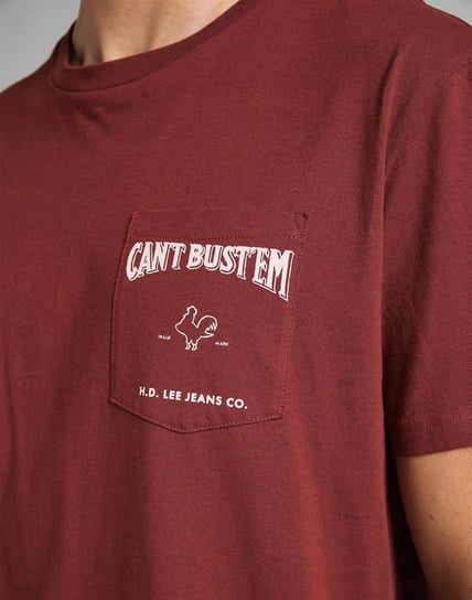 Lee Ss Cant Bustem Tee Męski T-Shirt Koszulka Nadruk Fired Brick L60Yfetm-S Inna marka