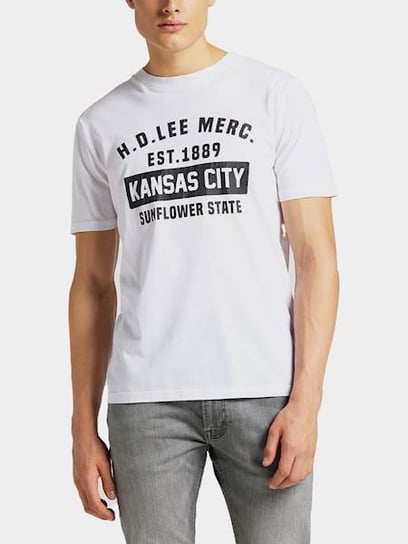 Lee Ss Kansas City Tee Męski T-Shirt Koszulka Logo White L60Tfe12-2Xl Inna marka
