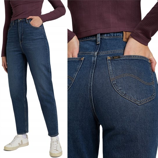 Lee STELLA TAPERED WYSOKI STAN MOM JEANS W26 L31 LEE