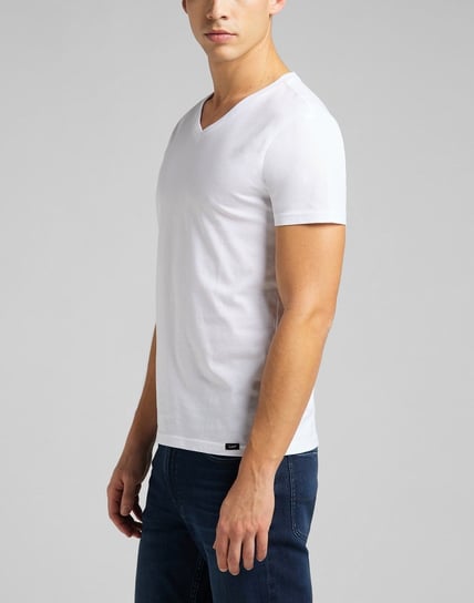 Lee Twin Pack V Neck Męski T-Shirt Koszulka Dwupak White L62Ecm12-2Xl Inna marka
