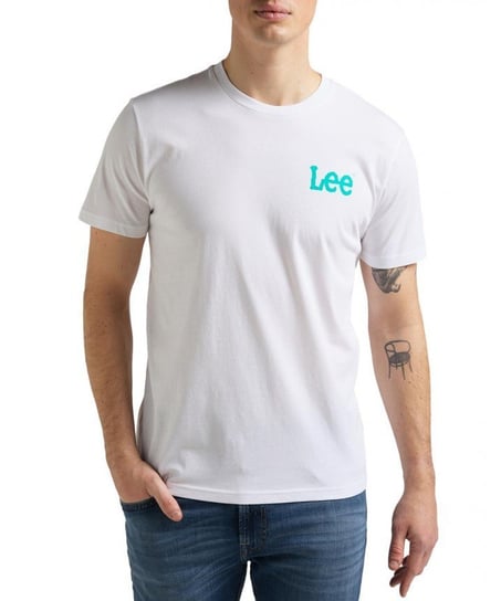 Lee Wobbly Logo Tee Męski T-Shirt Koszulka Nadruk Bright White L65Qailj-2Xl Inna marka