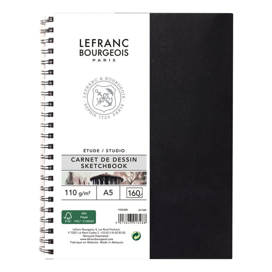 Lefranc & Bourgeois, szkicownik Spirala, 110 g, Format A5 LEFRANC & BOURGEOIS