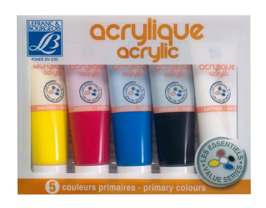 Lefranc & Bourgeois, zestaw farb akrylowych, 5 sztuk LEFRANC & BOURGEOIS