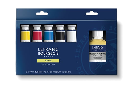 Lefranc & Bourgeois, zestaw farb olejnych Fine 5X40ml + medium malarskie 75ml. LEFRANC & BOURGEOIS