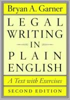 Legal Writing in Plain English Garner Bryan A.