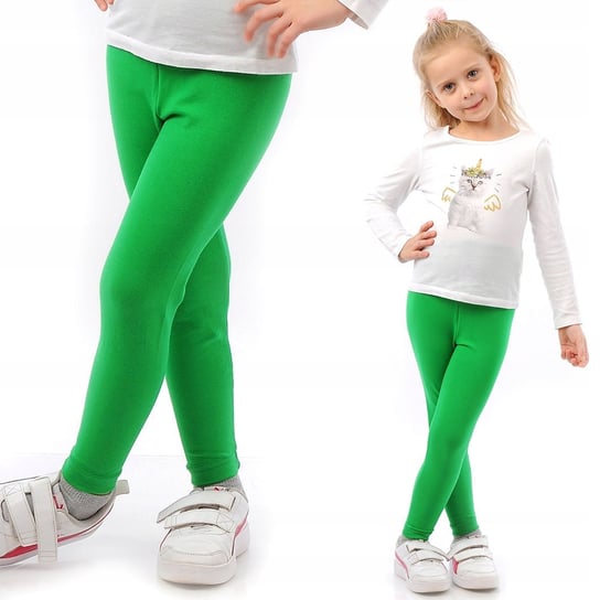 Legginsy dziecięce długie bawełniane klasyczne Zielone 122 LAEMI