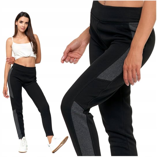 LEGGINSY Getry Damskie Ocieplane z Wysokim Stanem Czarne MORAJ S/M Moraj