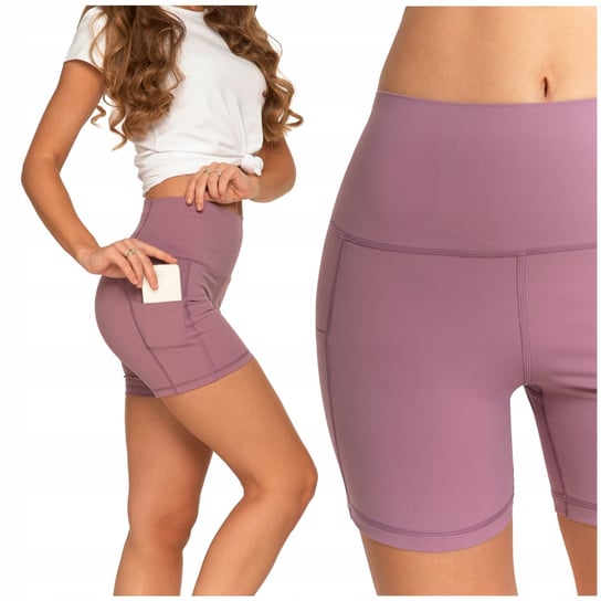 Legginsy Kolarki Szorty Damskie Sportowe Wysoki Stan Kieszenie MORAJ S Moraj